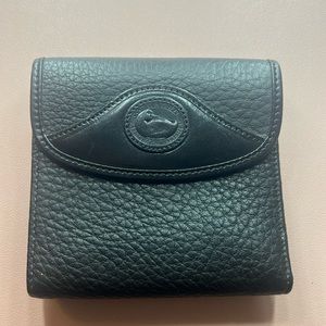 Vintage Dooney & Bourke black pebble leather wallet w/coin purse. Excellent cond